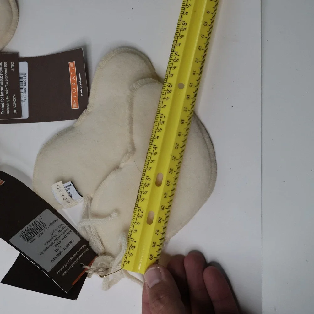 Flokati Baby Merino Wool Mittens & Booties Ecru Cream Lithuania Oeko-Tex NWT